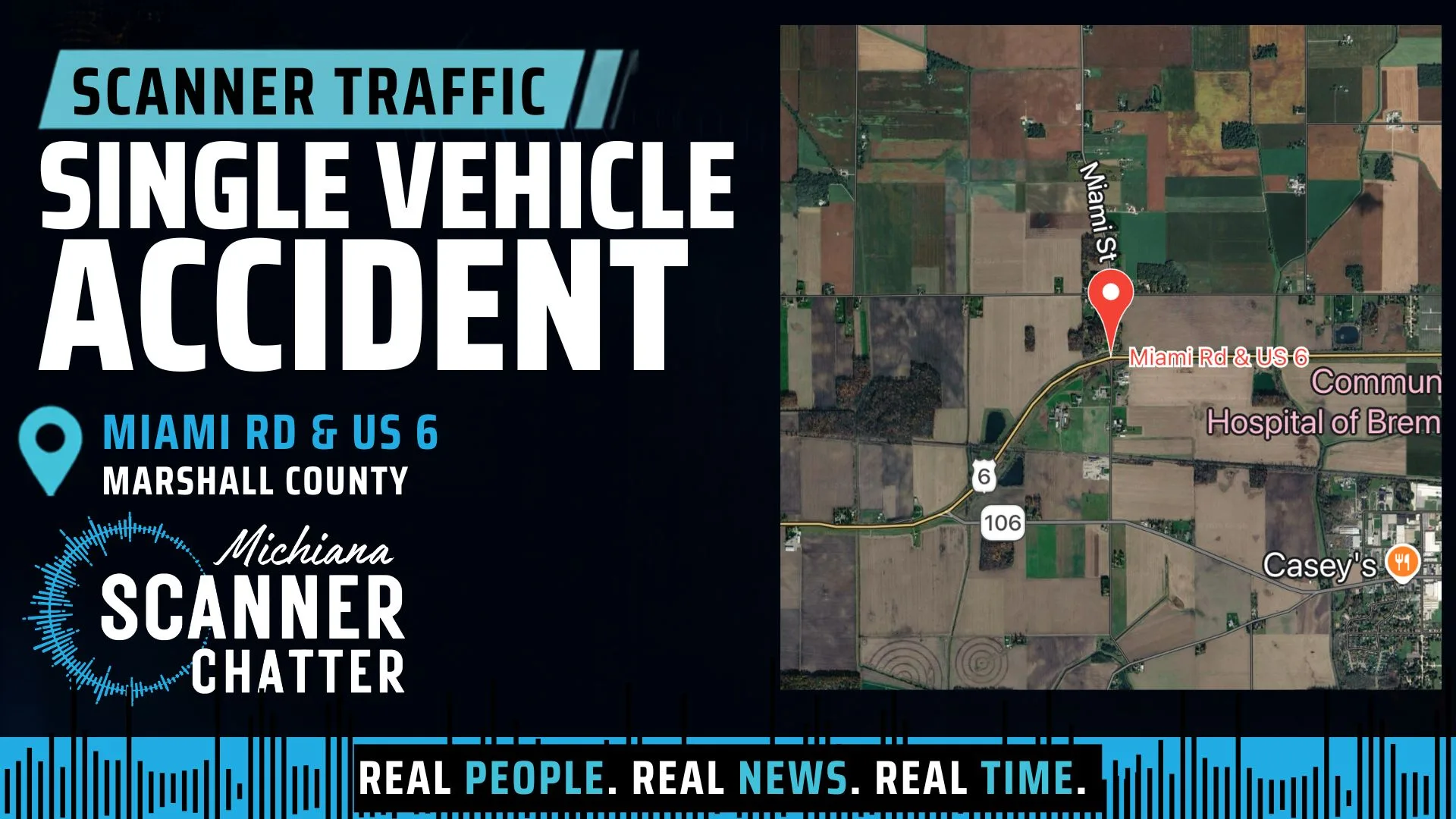 Location map for Single Vehicle Accident
