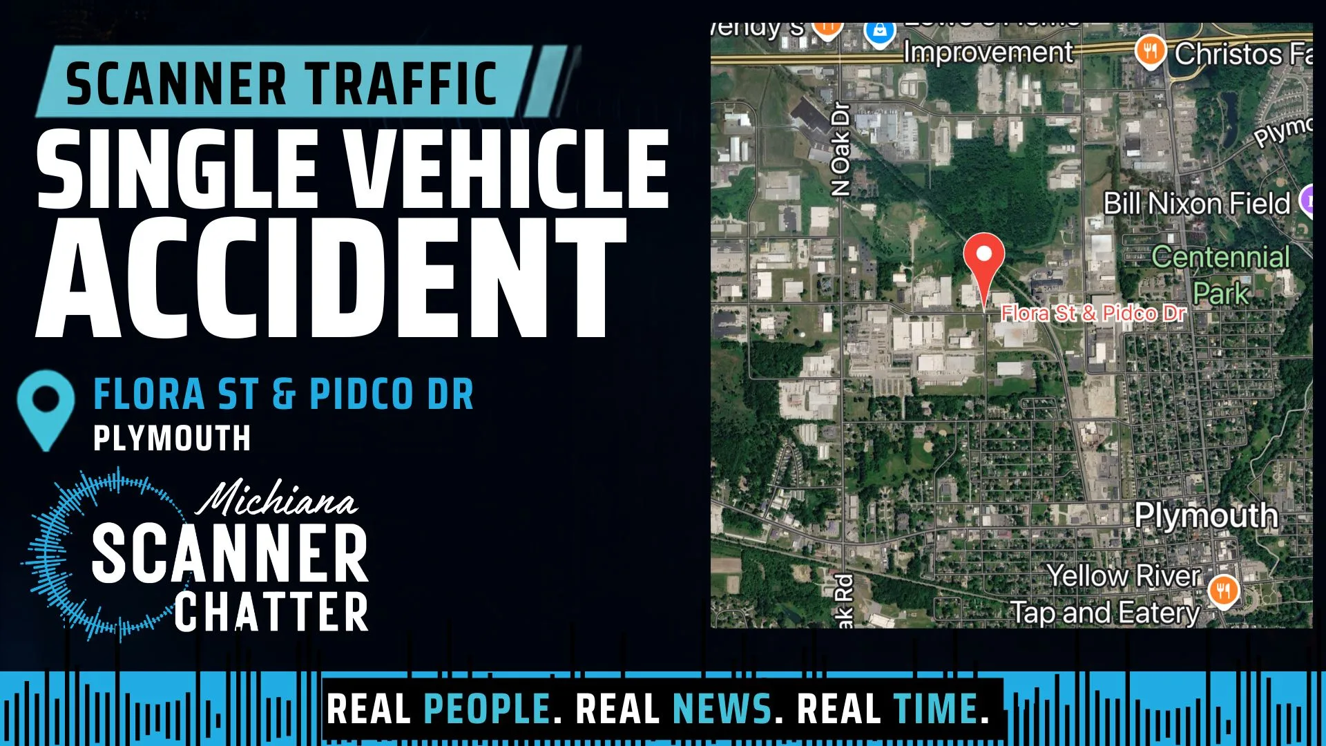Location map for Single Vehicle Accident