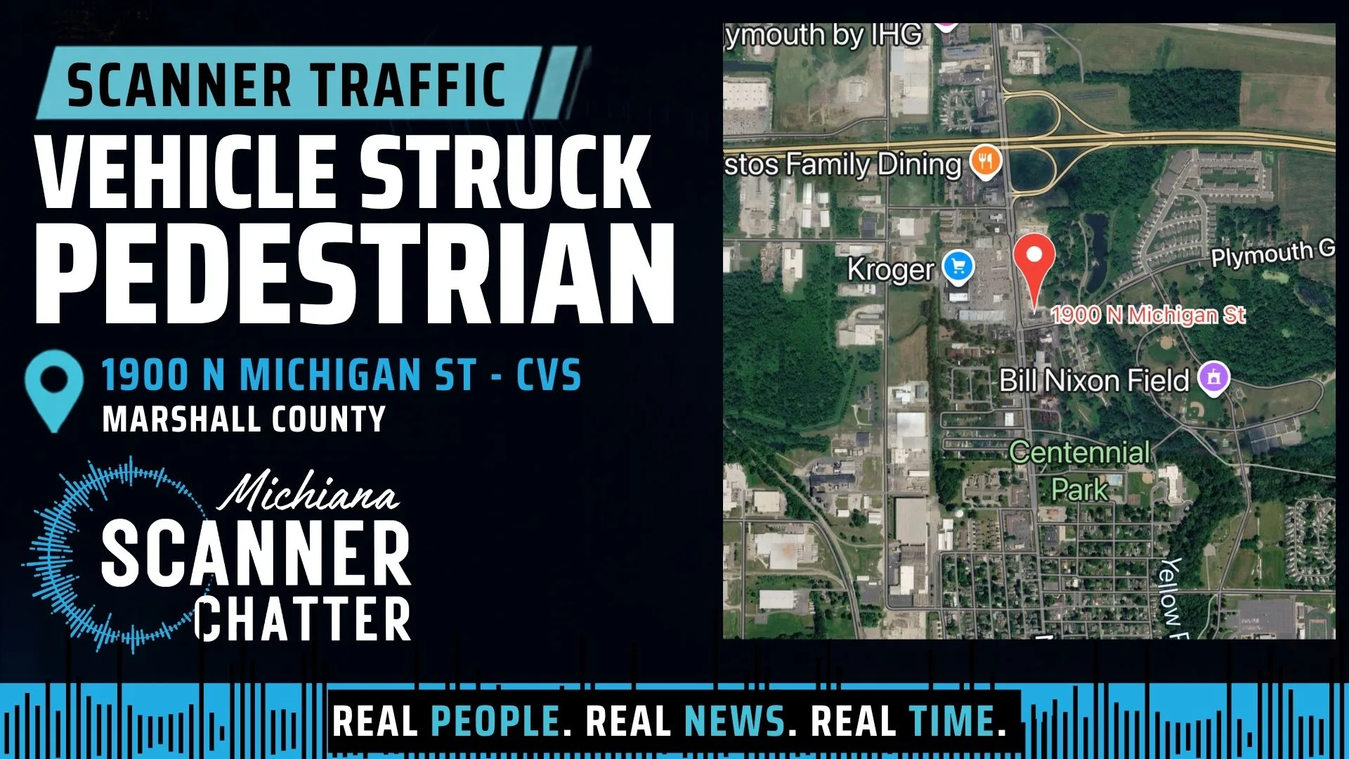 Location map for Vehicle Struck Pedestrian