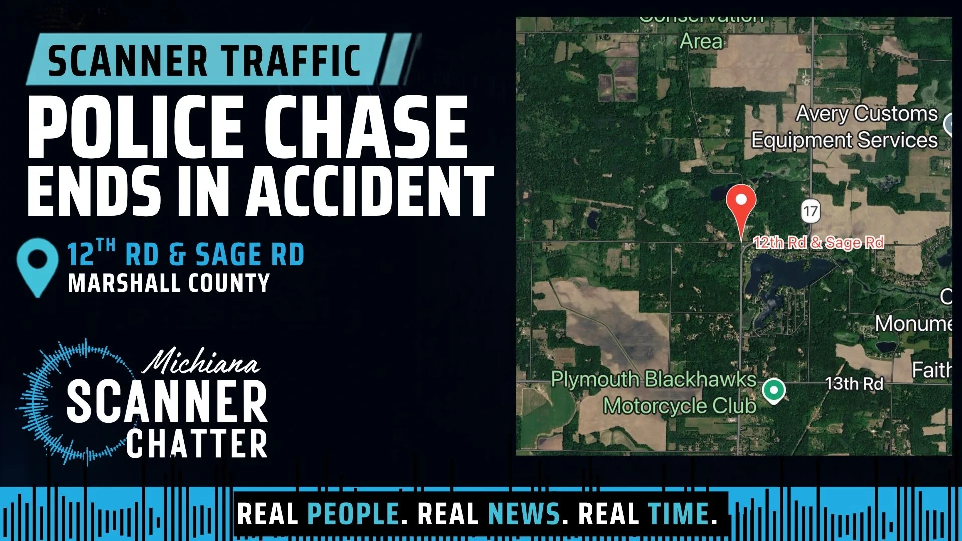 Location map for Police Chase Ends In Accident