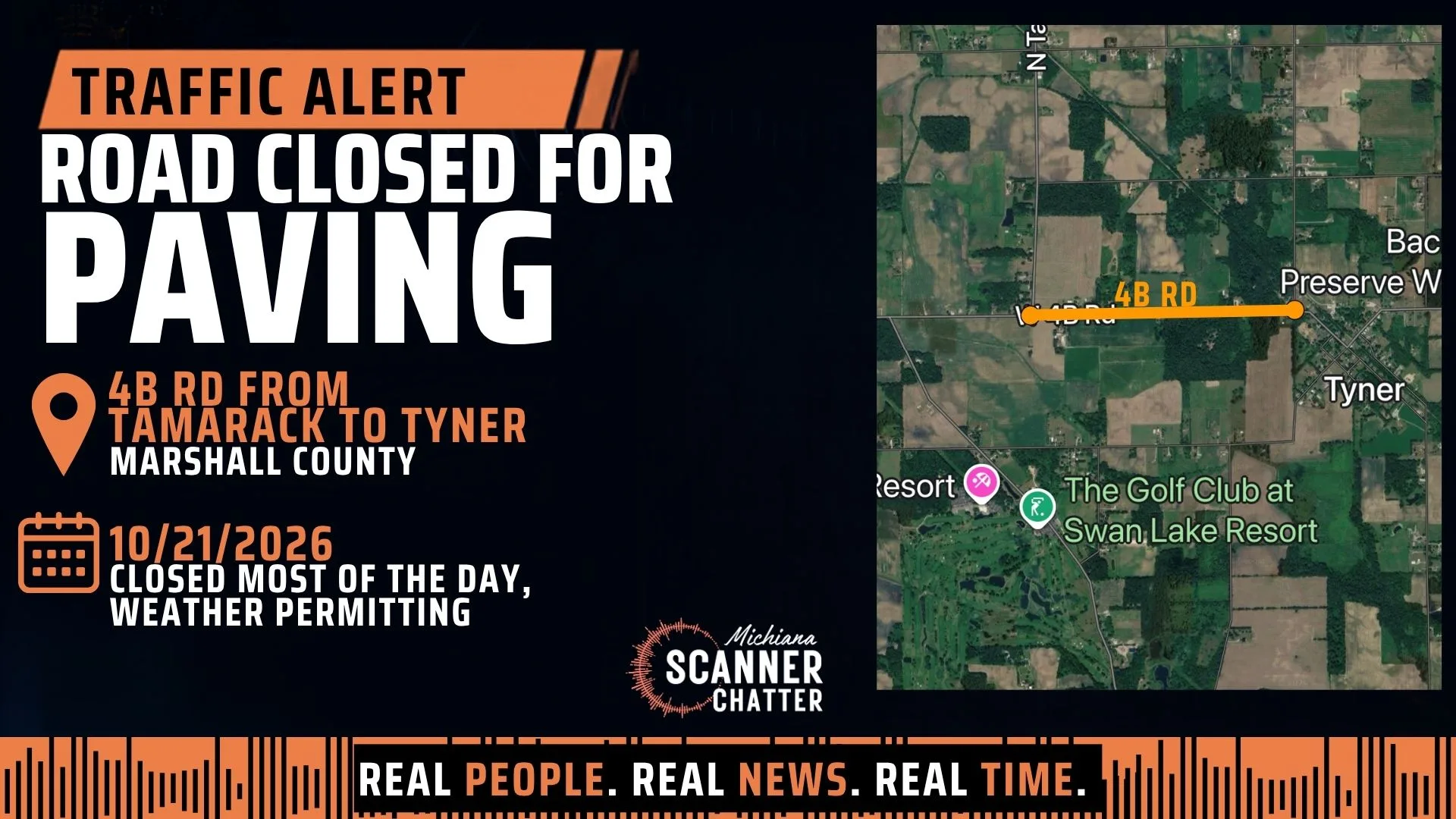 Location map for Road Closed for Paving