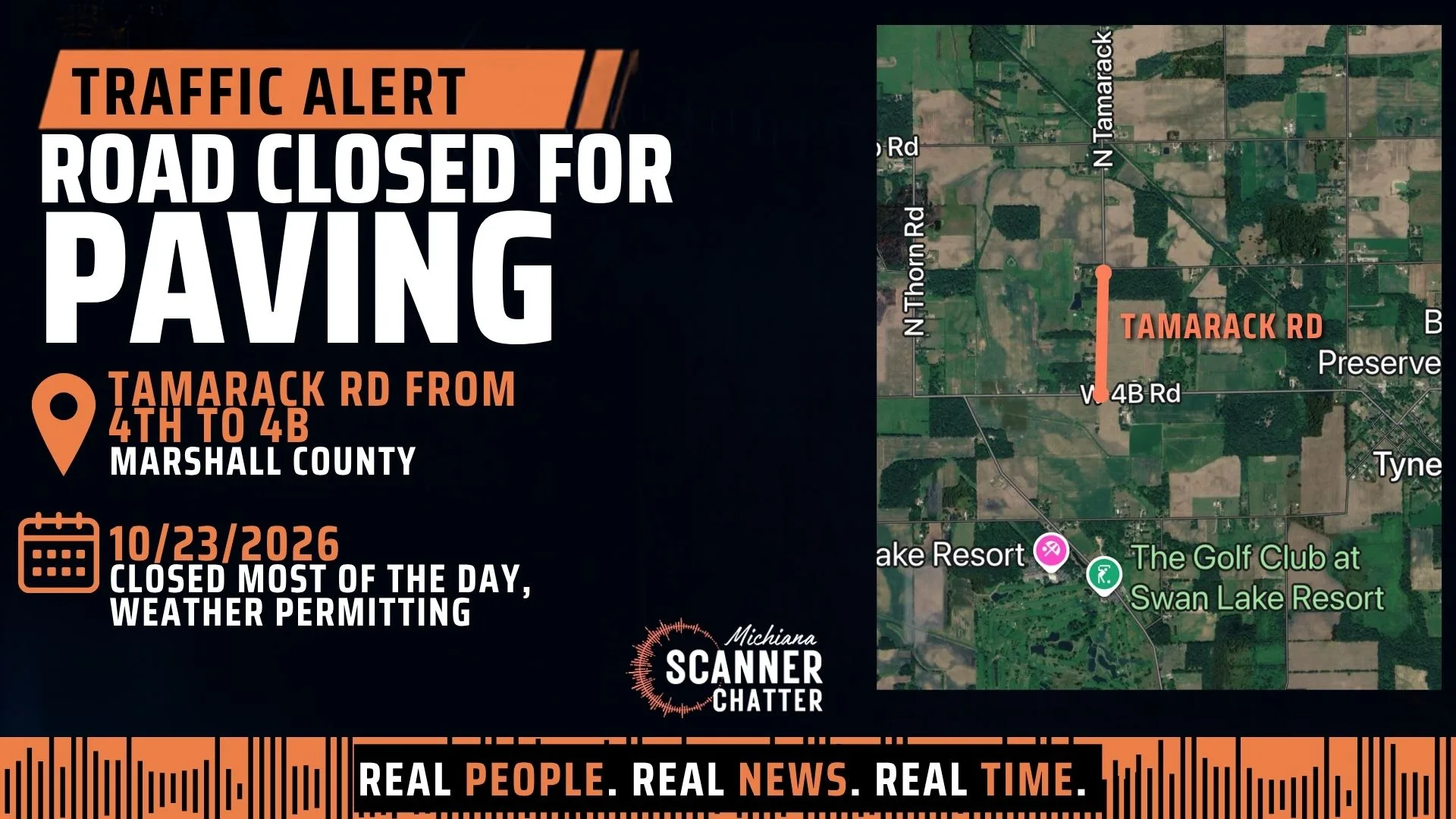 Location map for Road Closed for Paving
