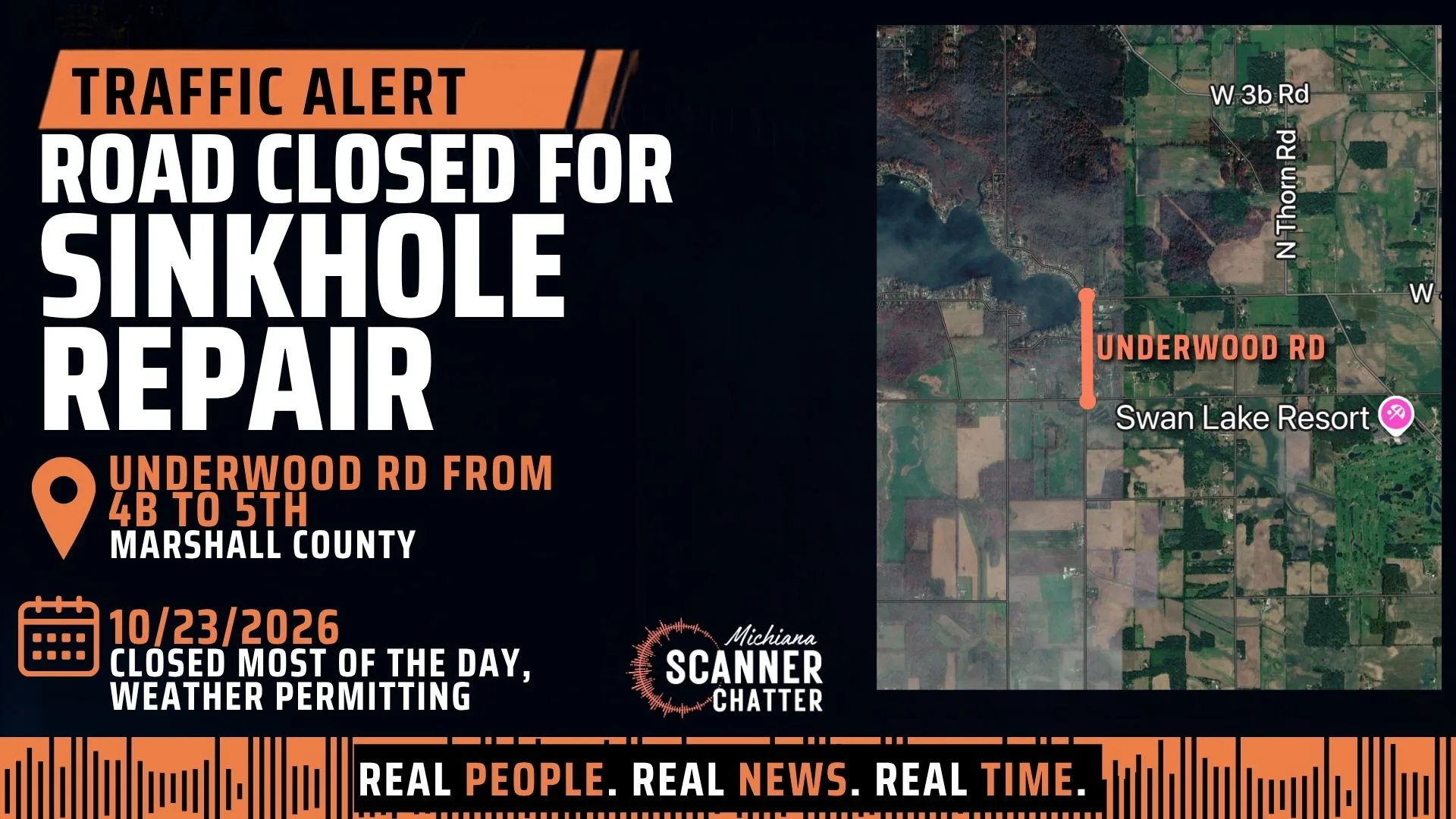 Location map for Road Closed for Sinkhole Repair