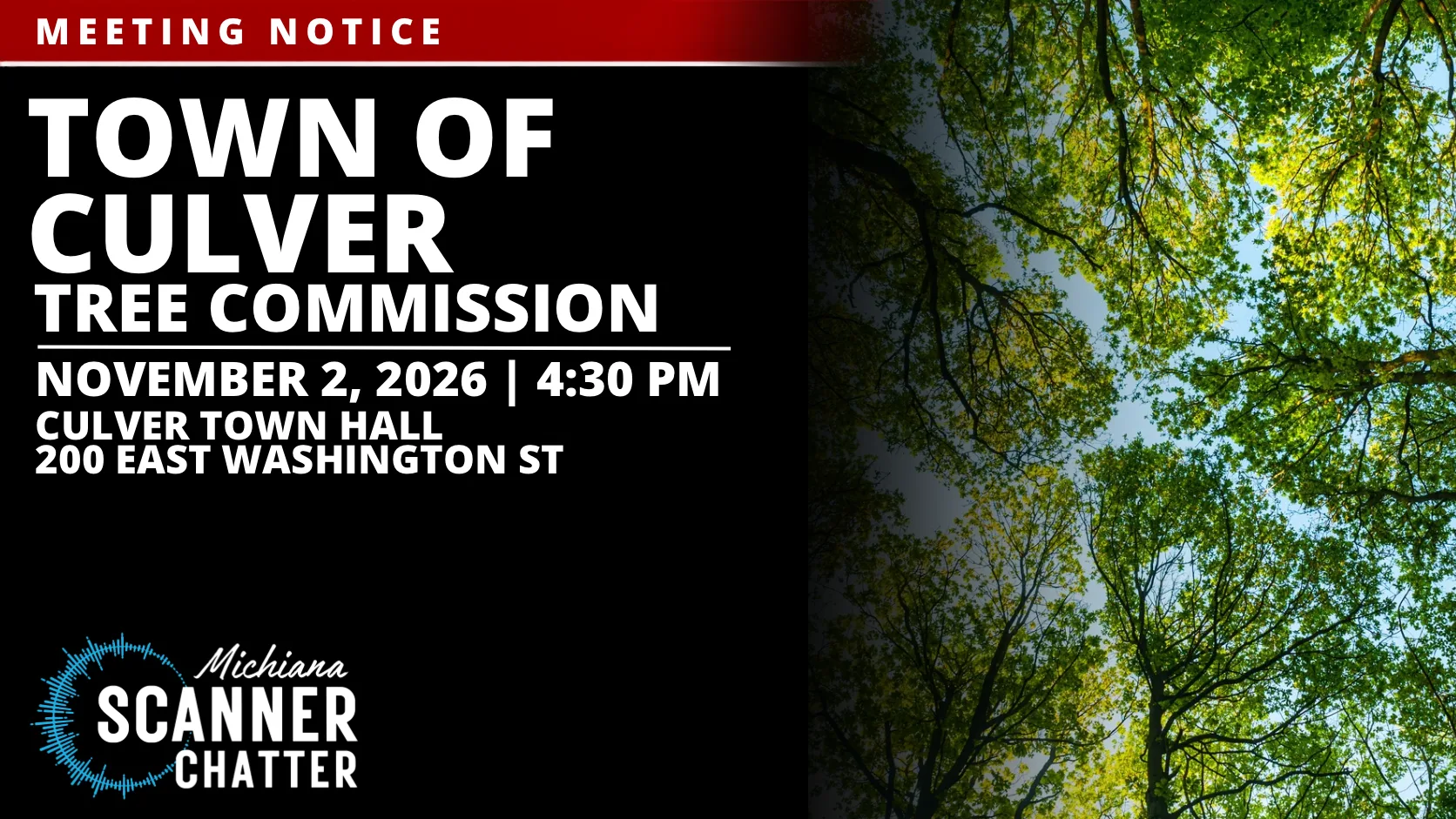 Meeting Notice: Culver Tree Commission